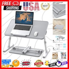 Leather Lap Desk Laptop Bed Tray Table, Adjustable Laptop Stand for Bed, Port...