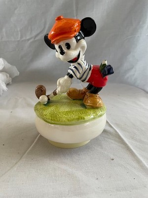 Schmid Mickey Mouse Playing Golf Music Box
