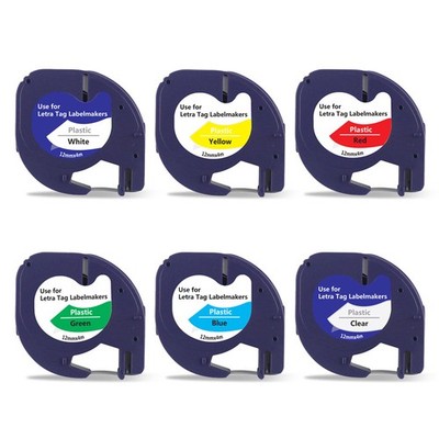For LT-100H 91201 LetraTag  Plastic Label TapeLet Cartridge Label Maker 12mm