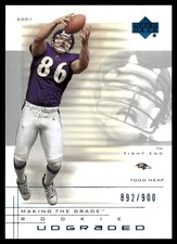 Todd Heap 2001 Upper Deck UD Graded Making the Grade RC Rookie Card #67 SP /900. rookie card picture