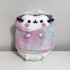 Gund Pusheen Fluffy Rainbow Tie Dye Hoodie Plush Toy 2022 10"