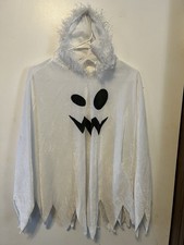 Kids White Ghost Cloak Spooky Trick-or-Treating Halloween Costume 7-9