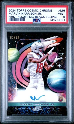 2024 TOPPS COSMIC CHROME FIRST FLIGHT SIG MARVIN HARRISON JR. RC 2/10 PSA 9 AUTO