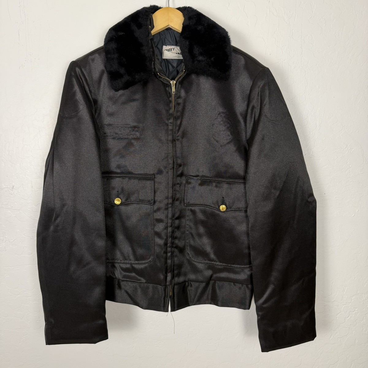 Vintage 60s Police Jacket Large Cropped Tuffy Jac NYPD Lawman 36 R