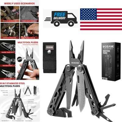 Camping Multitool 16 in 1 Stainless Steel with Wire Cutter and Adjustable Wrench