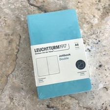 LEUCHTTURM 1917 JOTTBOOK DOUBLE A6 POCKET IN AQUAMARINE & PACIFIC GREEN - NEW