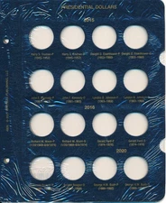 WHITMAN Classic #4926 Presidential Dollar $ Album Page 5 ONLY 2016-2020 P&D Book