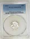 1937 Mercury Dime PCGS MS65FB Full Bands Frosty White PQ Just Graded #Z461Z