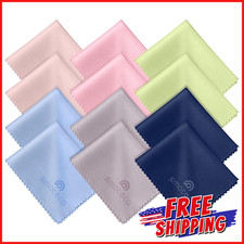 MICROFIBER POLISHING CLEANING CLOTH No Scratch Lens Screen Phone Towels 12 Pack
