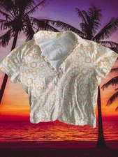 Pre Owned Women’s Studio Works Blouse Shirt Geometric Sz Sm Summery 