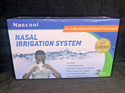 Nascool Electric Nasal Irrigation System 50 Salt Packets Sinus Rinse Clean