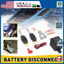 Car Battery Disconnect Cut-Off Isolator Master Switch w/ Wireless Remote Control
