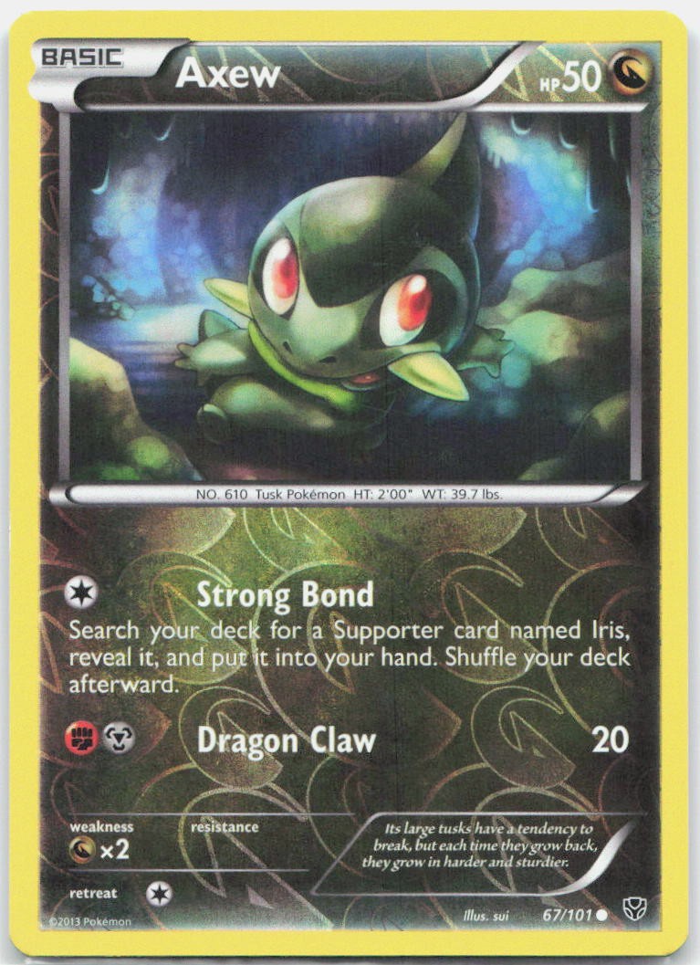 Axew 67/101 Common Plasma Blast Pokemon Reverse Holo Lightly Played