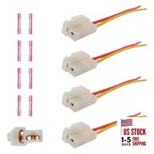 4Pack Universal Cooling Fan 2 Terminal Pigtail Plug Wire Harness Connector