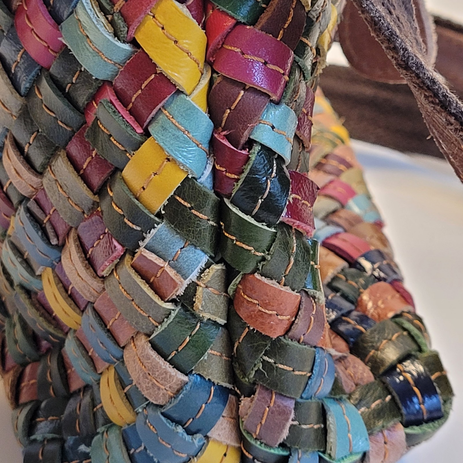 Ameri Leather Woven Shoulder Bag Stella Multicolo… - image 15