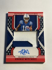 Adonai Mitchell 2024 National Treasures Rookie Patch Auto Stars And Stripes /10