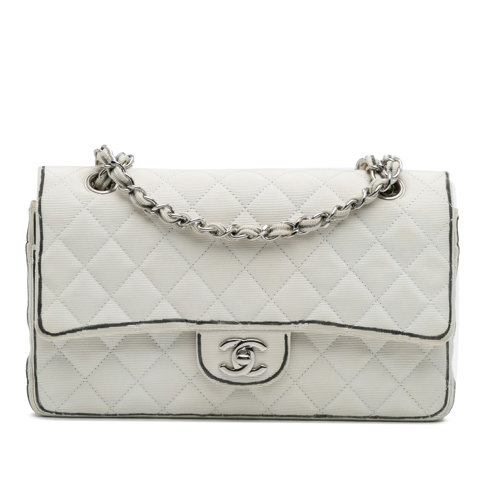 Authenticated Chanel Medium Classic Printed Grosg… - image 1