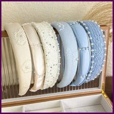 2025 Retro Rose Print Pearl Crystal Headband Women Elegant Hair Band Girl Sweet