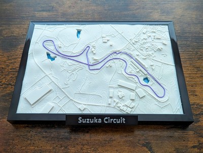 Suzuka GP Circuit F1 Map 5x7 Frame 3D Design Great Quality Motorsports