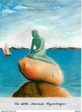 Denmark - Danmark - Copenhagen - The little Mermaid - Painted by Peter Deichman