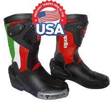Aprilia Racing Motorbike / Motorcycle Shoes Cowhide Leather Sports Riding Boots