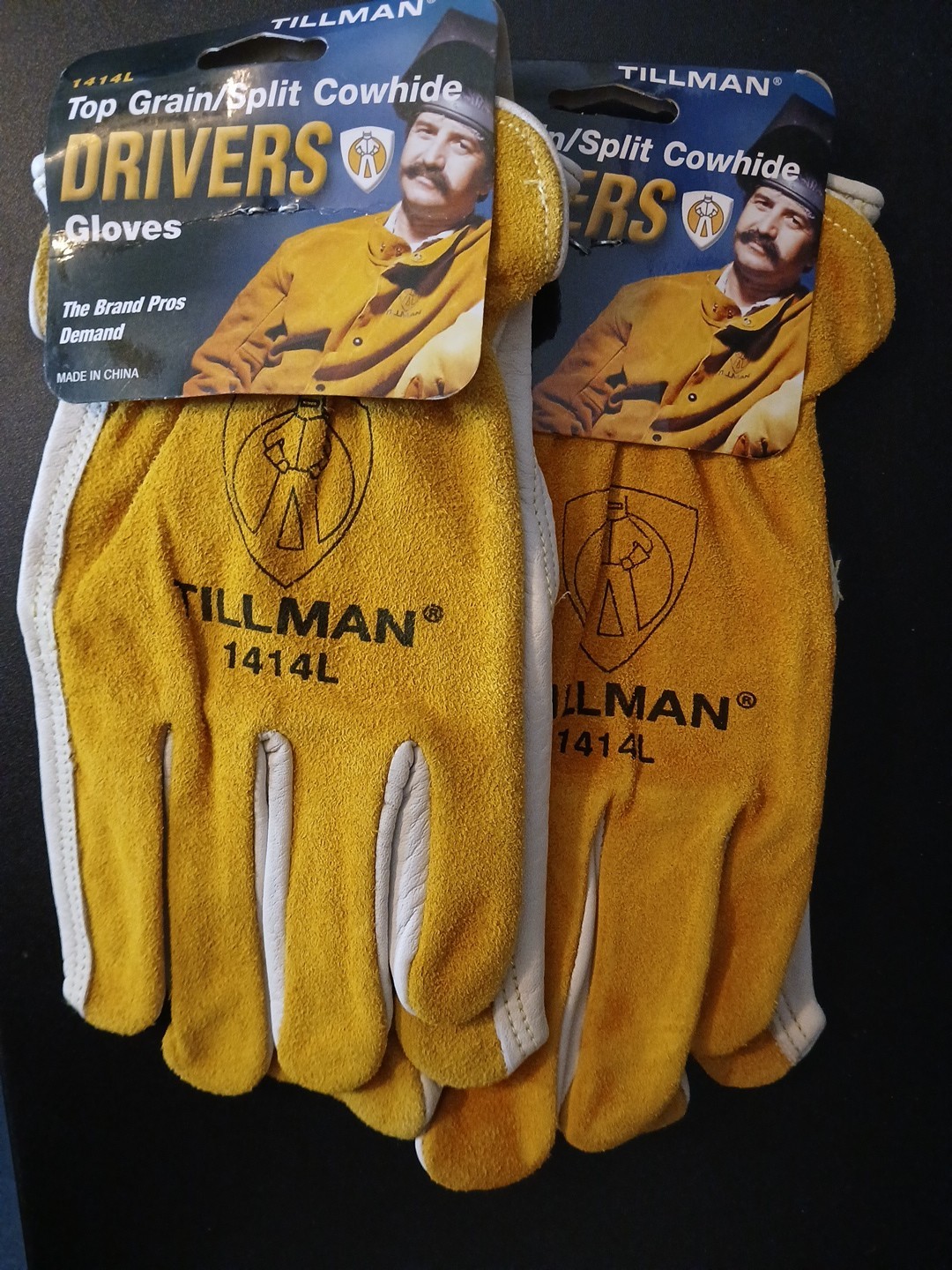 2 PAIR Tillman1414 L Cowhide Leather Protective Construction, Welding Work Glove