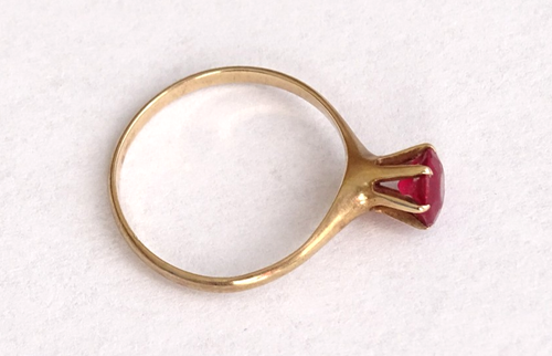 10K Gold Ring With Stone / Size Around 6 / Weight 1.45 g / FedEx FS / BErs2 - Picture 16 of 22