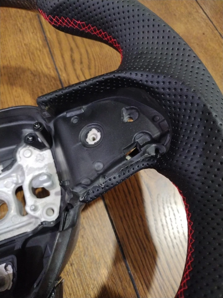 Carbon Fiber Black Leather Steering Wheel for 2015 2016-2022 Dodge Challenger - Image 4 of 4