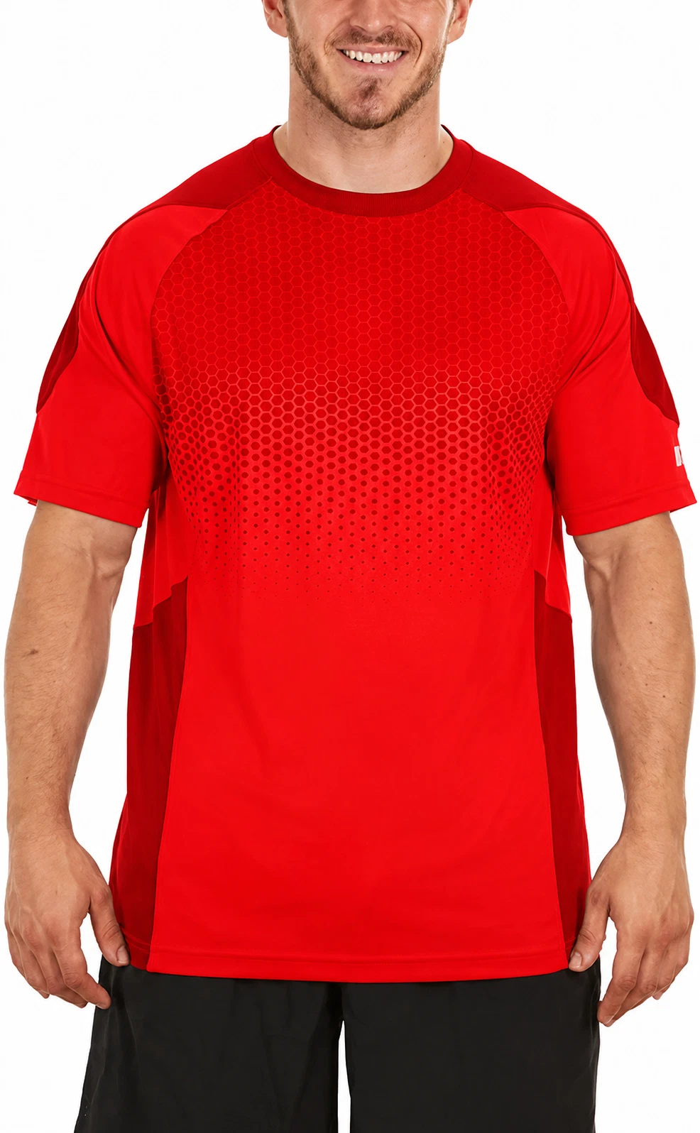 Prince Mens Sports UV Protection Quick Dry Golf Tennis T-Shirt Orange Small