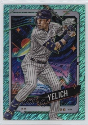 2024 Topps Cosmic Chrome Aqua Equinox Refractor 1/199 Christian Yelich #123 18yu