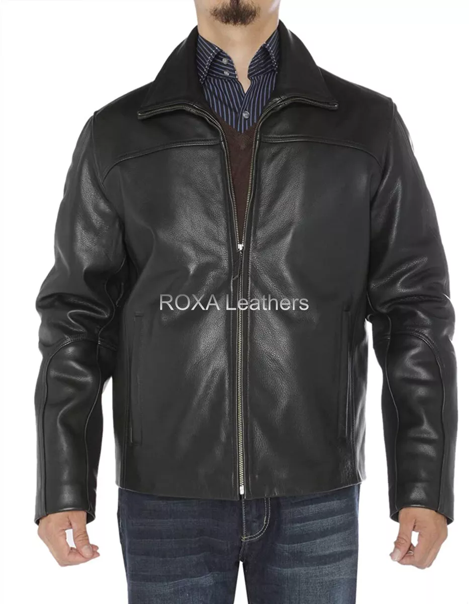 Genuine cowhide leather best sale jacket