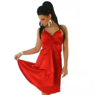 Glamouröses Abendkleid aus edlem Satin Rot #AK195 - Bild 1 von 4