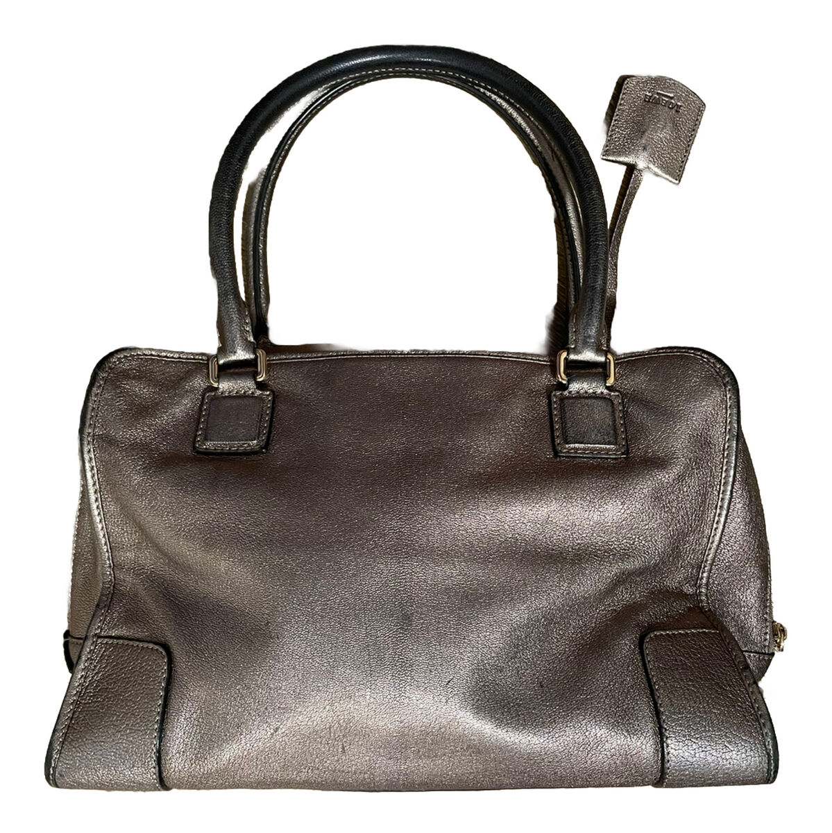Rare vintage Loewe handbag with zipper and optional lock and Rare vintage Loewe handbag with zipper and optional lock and