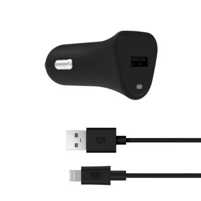 Griffin PowerJolt Universal USB-A 12W Car Charger with USB-A to  Cable