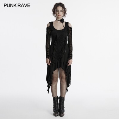 punk dress for women Dark Red Plaid Slip Rock Girl Gothic A Line Pleated Dress Punk Flyers Collage design for Punks and Punk Rock Music Bands Lovers.Find this Cool and Unique design available in T Shirt Punk Rave Batty Cold-Shoulder Witch
