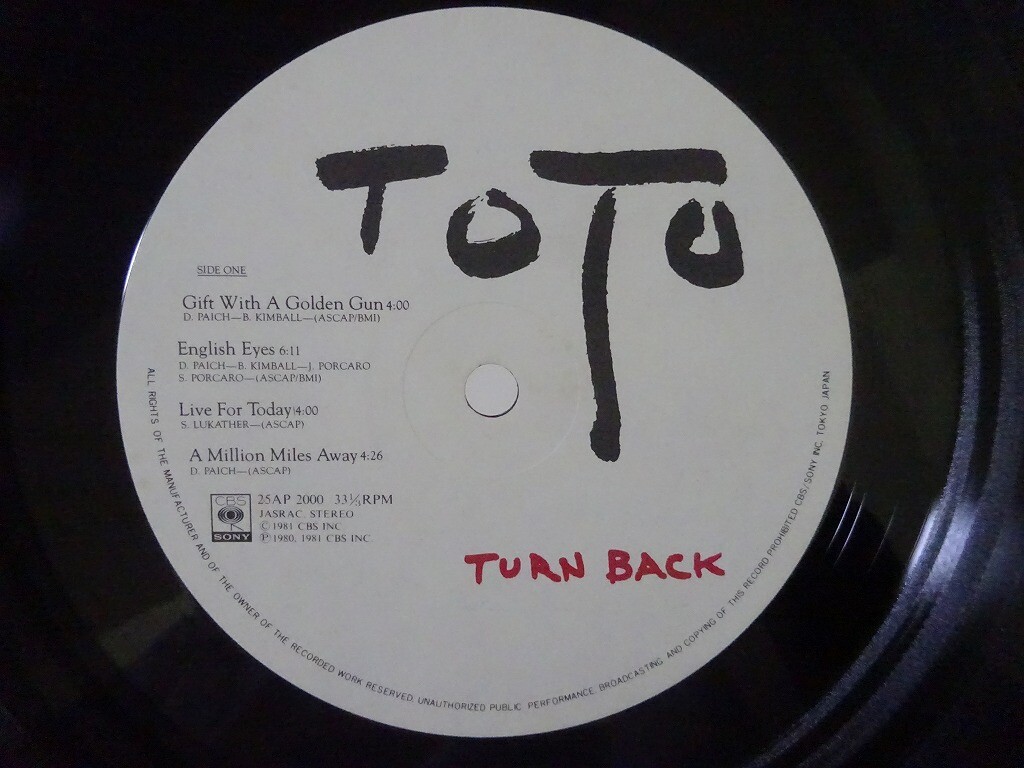 Toto Turn Back CBS/Sony 25AP 2000 Japan VINYL LP OBI | eBay