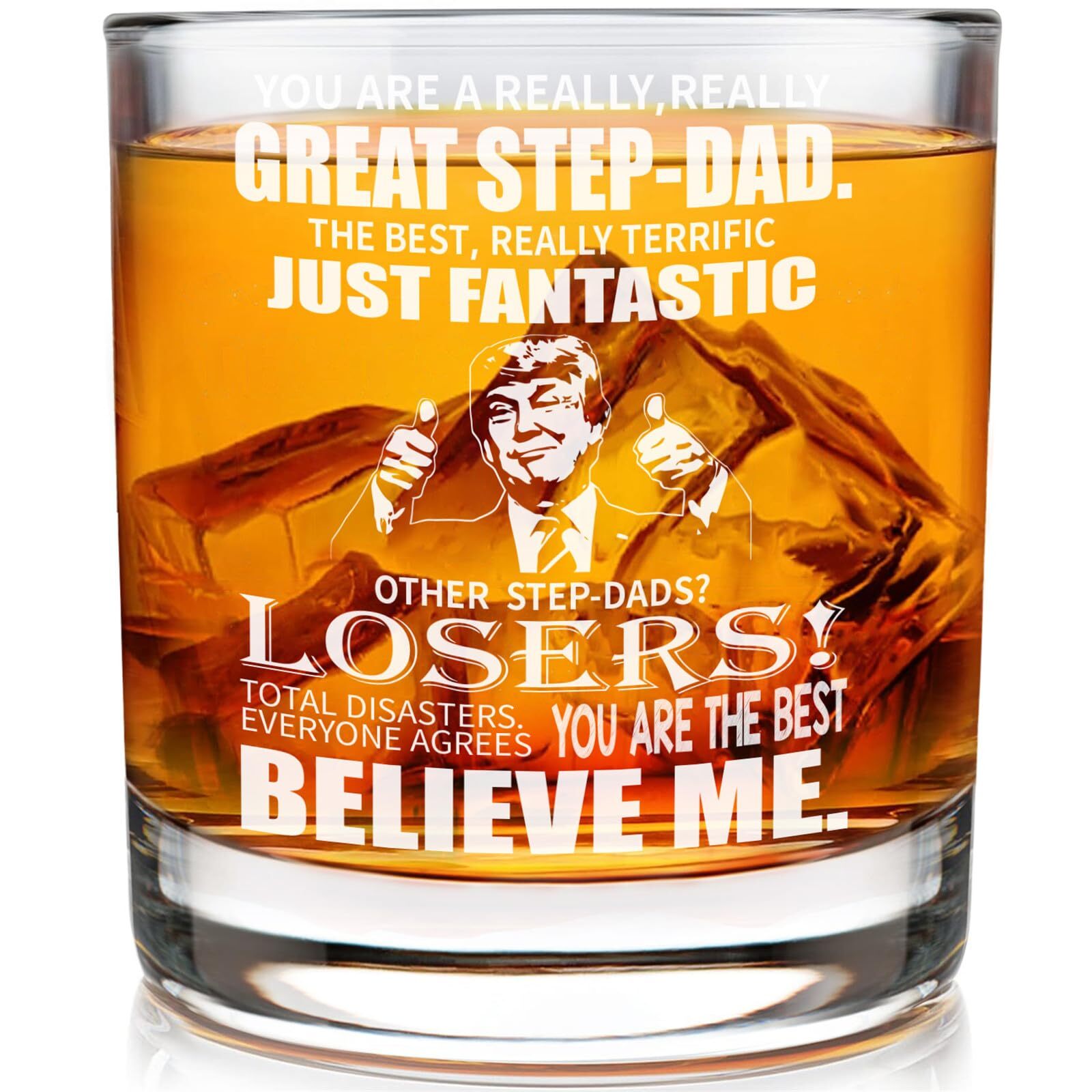 Personalized 11Oz Whisky Glass Birthday Gift for Stepdad from Bonus Daughter  -image