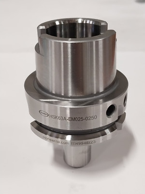 PIONEER HSK63A 1/4'' END MILL HOLDER 2.5'' JET-BLAST COOLANT PORTS **USED**