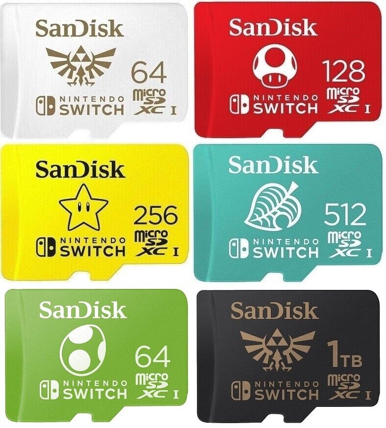 SanDisk 64GB MicroSDXC UHS-I Memory Card for Nintendo Switch, White -  100MB/s, Micro SD Card - SDSQXAT-064G-GNCZN 