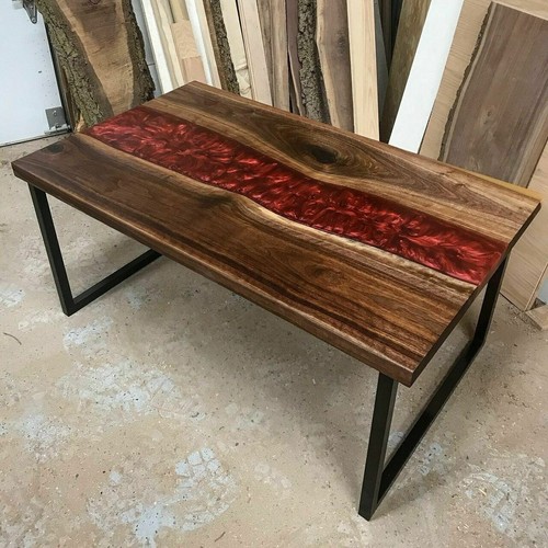 48" x 24" Wooden Epoxy Table Handmade Furniture