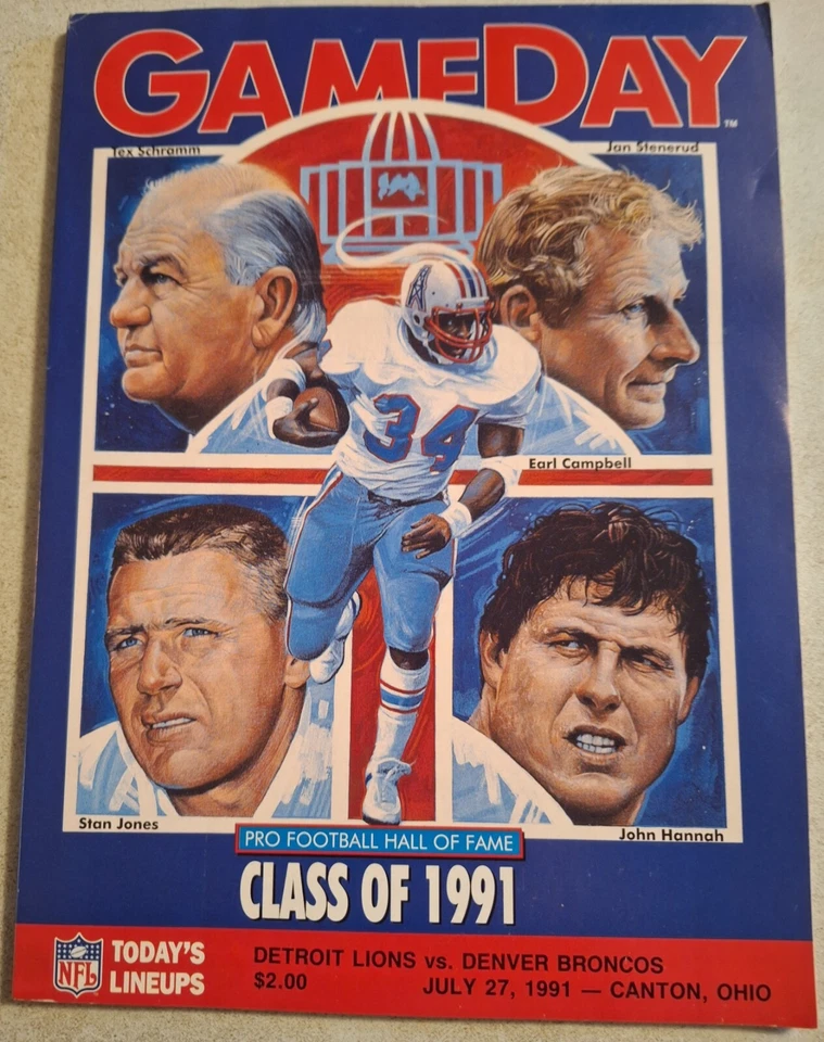 🏈NFL HOF GAMEDAY Program🏈 FIRST DAY Cover 🏈EARL CAMPBELL ART SERIES Autograph - Image 2 of 4
