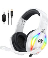 FC100 Gaming Headset w/Microphone for PS4/PS5/PC/Nintendo Switch, Xbox One-White