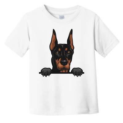 Doberman Pinscher Dog Breed Popping Up Cute Infant Toddler T-Shirt