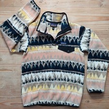 Patagonia Synchilla Fleece Snap-T Pullover Bandicoot Marrow Print Women XS