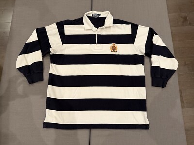 Vintage Mens Rugby Polo Ralph Lauren Shirt Crown Crest Patch MCM LXVII, Sz XL