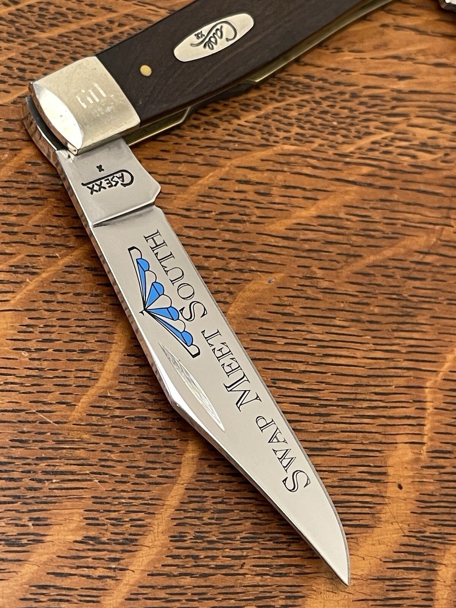 CASE XX SWAP MEET SOUTH GENUINE EBONY WOOD LG MOOSE POCKET KNIFE