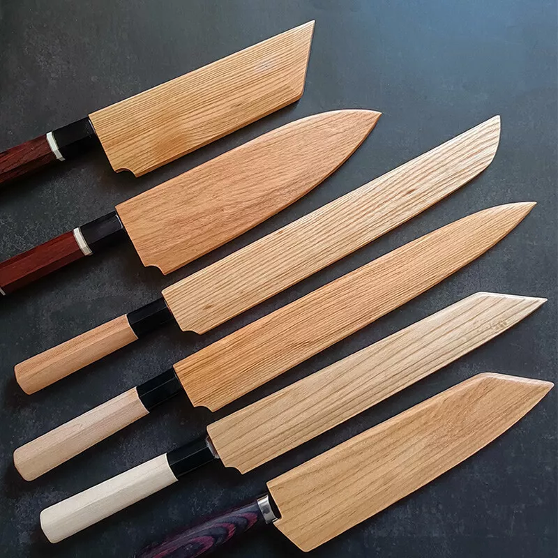 Magnetic Wooden Kitchen Knives Scabbard Blade Cover Protective Knives Sheath