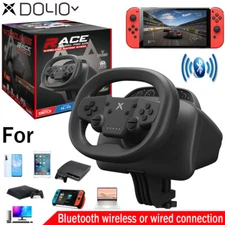 Bluetooth Wireless Gaming Racing Steering Wheel Controller For Switch PS3 ipad