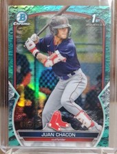 2023 Bowman Chrome Juan Chacon 1st Aqua LUNAR Crater #d 075/125 Red Sox