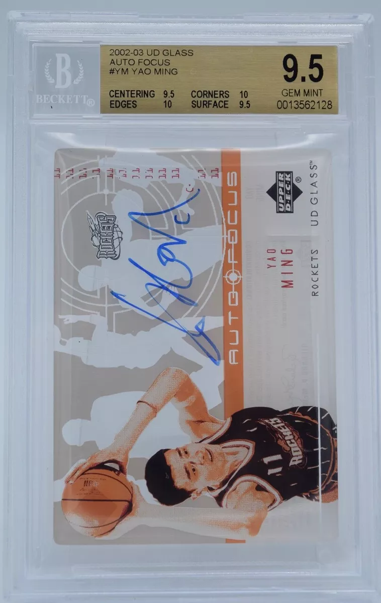 Yao Ming 2002-03 UD Glass Rookie Auto Focus #YM BGS 9.5 GEM MINT with subs